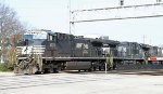 NS 4376 leads train 350 across Cabarrus Street